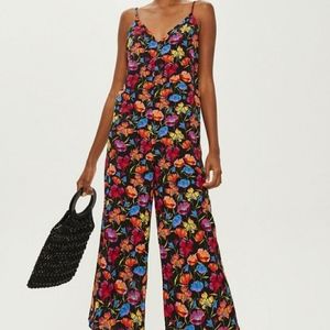 Topshop Floral Print Jumpsuit